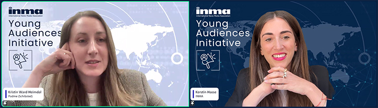 Kristin Ward Heimdal discussed the successful strategy of Podme with Young Audience Initiative Lead Kerstin Hasse.