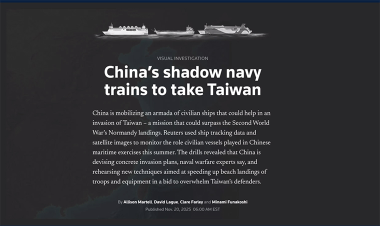 Reuters used ship-tracking data and satellite images to monitor the role civilian vessels played in maritime exercises.