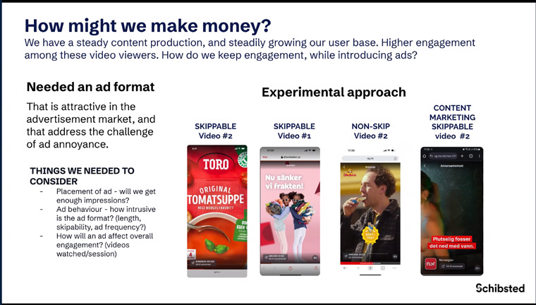 The next challenge was how to monetise the video player without annoying users.