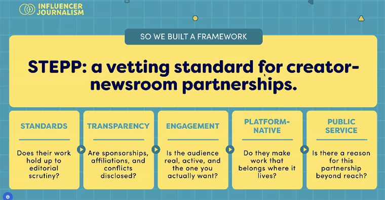 The STEPP framework provides newsrooms with a practical method for deciding who they will work with.