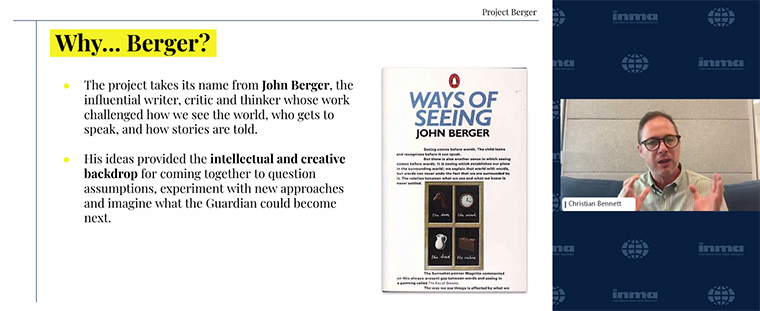 Project Berger draws its name from John Berger, the influential writer, critic, and creator of Ways of Seeing, a television programme that later became a book.