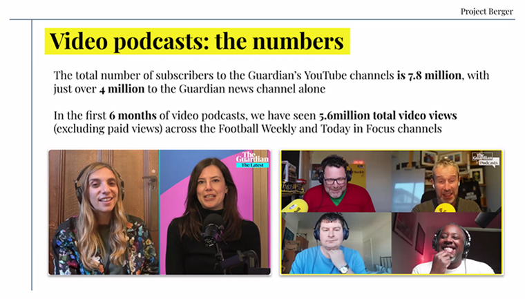The rise of video podcasts played a significant role in recent changes.