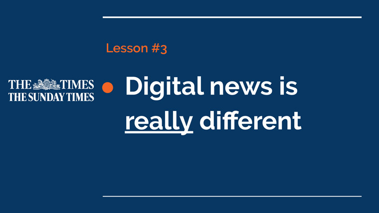 Alan Hunter says it's important to remember that digital news is a completely different discipline than print.