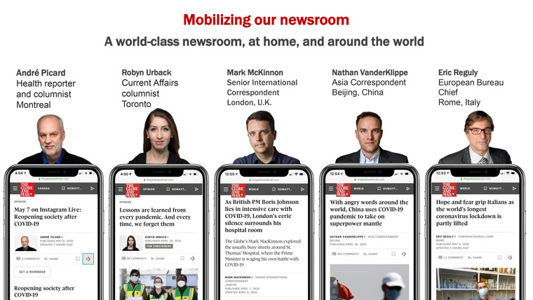 The Globe and Mail journalists mobilised to provide relevant content to readers.