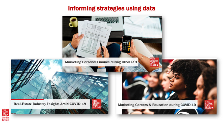 The Globe and Mail was able to make informing strategies using its data and research.