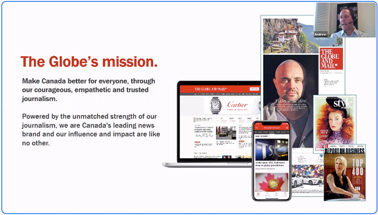Andrew Consky of The Globe and Mail presented a Webinar to INMA members about its COVID advertising strategy.