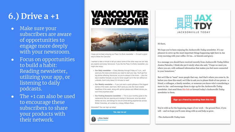 A +1 can help subscribers engage more deeply.