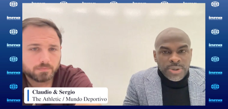 Sergio Fernández Marín, chief digital officer for Mundo Deportivo (left) and Claudio Cabrera, vice president for newsroom, strategy, and audience at The Athletic (right) explained their company's paywall strategies.