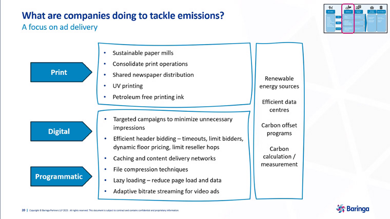 News media companies are tackling the emissions issue in a variety of ways.