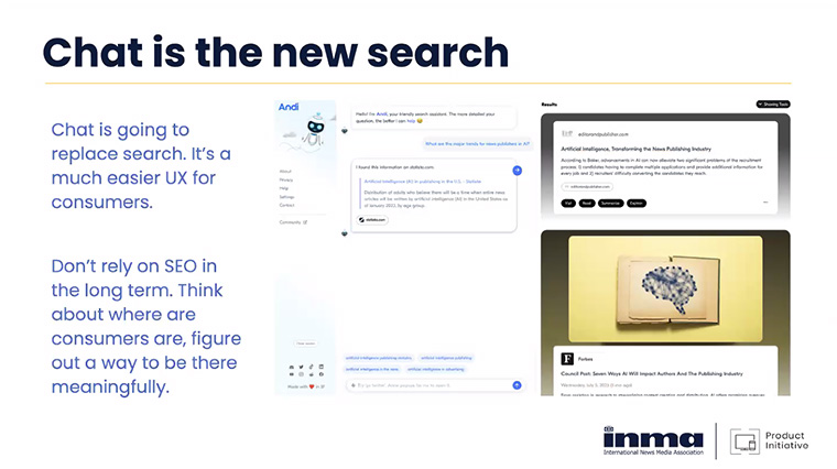 Chat is replacing search, which also affects the way companies approach SEO.