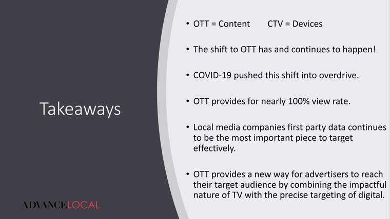 Dan Rensel shared some key takeaways for OTT and CTV with INMA members.