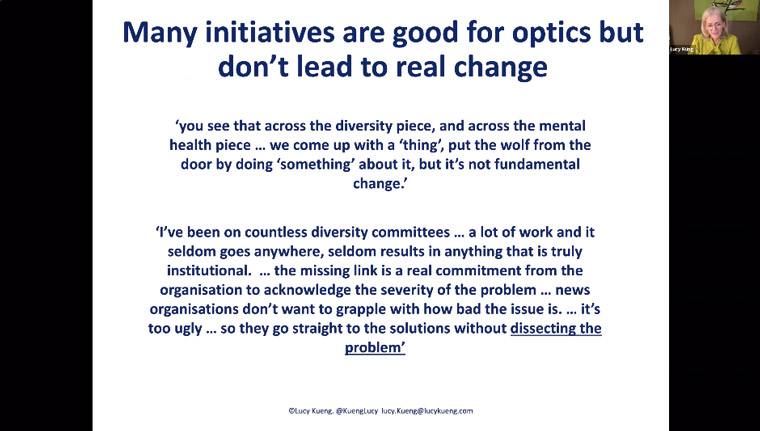 Too many diversity initiatives are done to look good, but don't lead to real change.