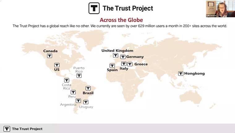 The Trust Project was founded in response to declining levels of public trust in news media.