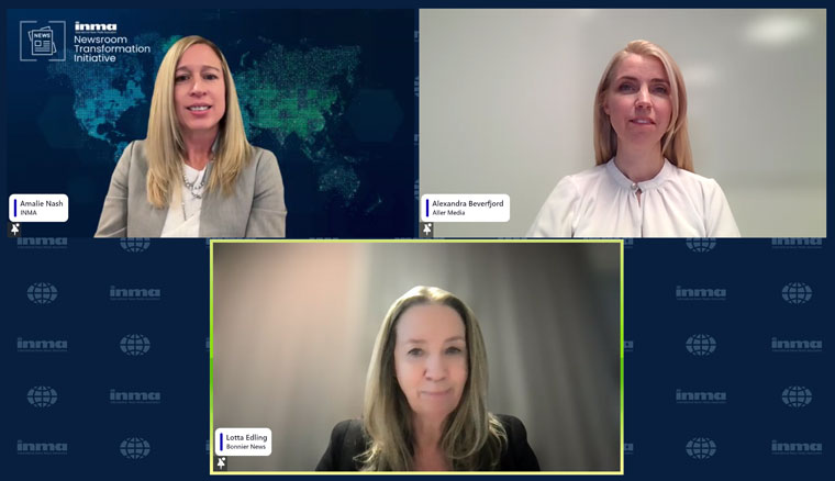 Newsroom Transformation Initiative Lead Amalie Nash was joined by Aller Media's Alexandra Beverfjord and Bonnier News' Lotta Edling for a discussion on newsroom transformation.