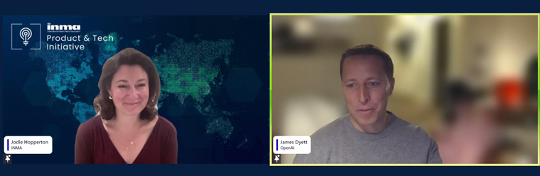 INMA's Jodie Hopperton and OpenAI's James Dyett discussed what AI and ChatGPT can do for news media companies.