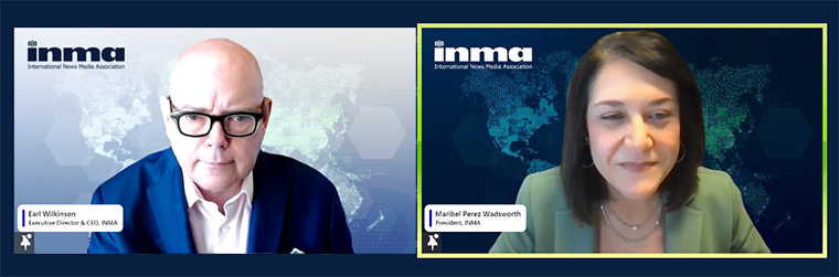 INMA Executive Director Earl Wilkinson and President Maribel Perez Wadsworth shared their insights on where the news industry is headed.  