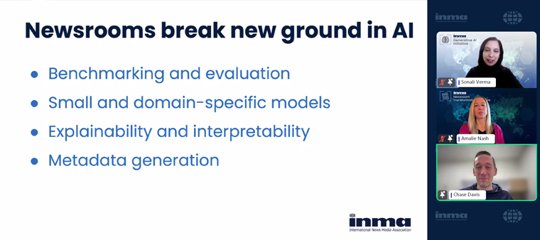 Chase Davis, head of the AI lab at the Minnesota Star Tribune, predicts newsrooms will explore new ways to use generative AI in the coming year.