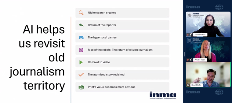 David Cohn of Advance Local expect AI to help revive some journalistic practices that have faded in recent years.