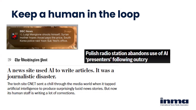 When using GenAI, keeping a human in loop is essential to ensure trust and accuracy.