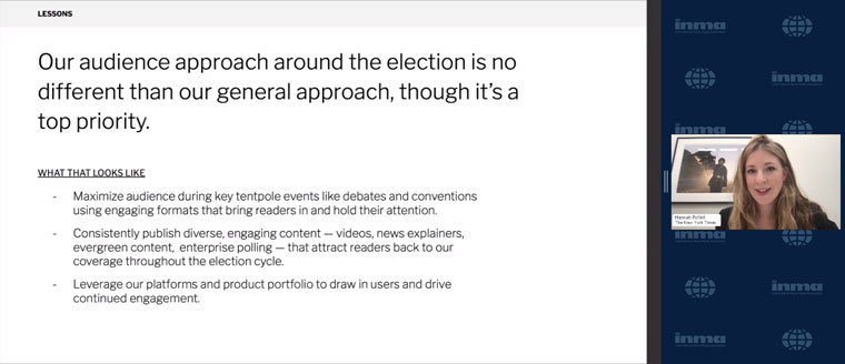 The New York Times uses the same approach to election coverage as it does to other events, explained Hannah Poferl.