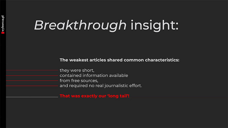 When Gazeta Wyborcza realised certain articles were being overlooked, it began looking at the common characteristics of those stories.