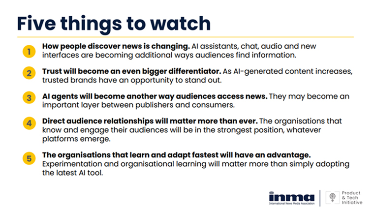 These are five things news publishers should watch for.