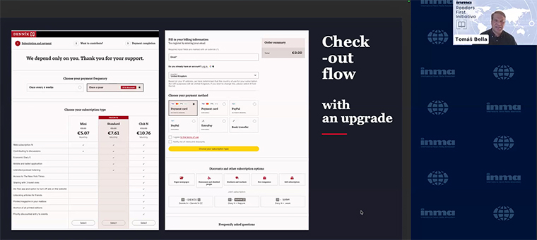 Denník N’s checkout page reflects different pricing models.