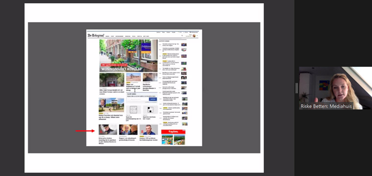 Mediahuis did its personalisation testing on the front page, testing the positioning of articles as chosen by the algorithm vs. the editors.