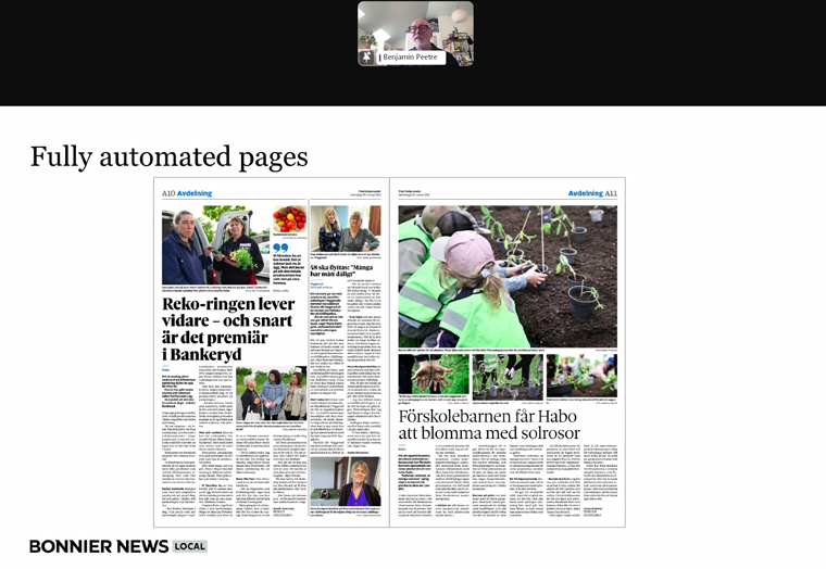 The fully automated page layouts are indistinguishable from layouts done by humans.