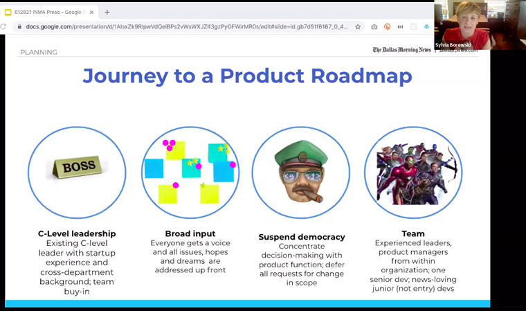 The Dallas Morning News' journey to a product roadmap looked like this.