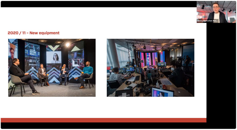 By November 2020, the studio was updated with LED walls as backgrounds and better lighting.