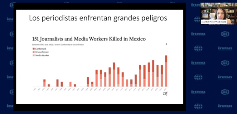 She shared research on the dangers facing journalists in Latin America.