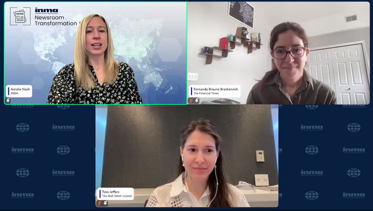INMA Newsroom Transformation Initiative Lead Amalie Nash discussed audience insights with Fernanda Braune Brackenrich of the Financial Times and Tess Jeffers of The Wall Street Journal.