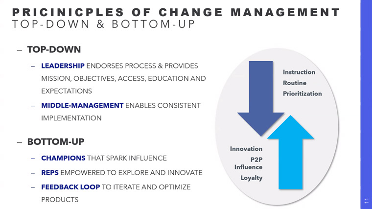 A top-down and bottom-up approach was critical to widespread adoption.