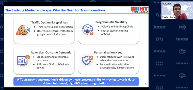 Tushar Garg, vice president of marketing and user growth at HT Digital Streams, shared how the company has reinvented its advertising and data infrastructure for a post‑cookie world.