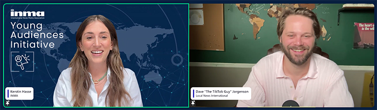 Dave Jorgenson, aka “The TikTok Guy,” joined INMA Young Audiences Initiative Lead Kerstin Hasse to discuss the future of creator-driven journalism.
