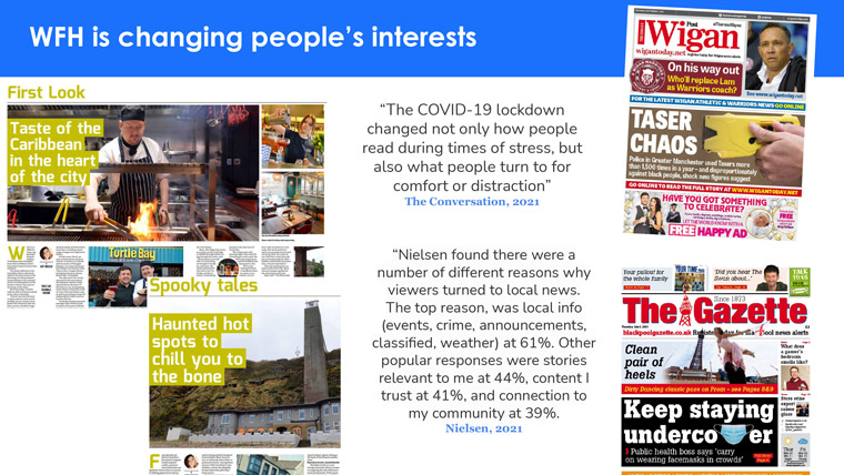 Remote working from home during lockdown changed people's interests and reading habits.