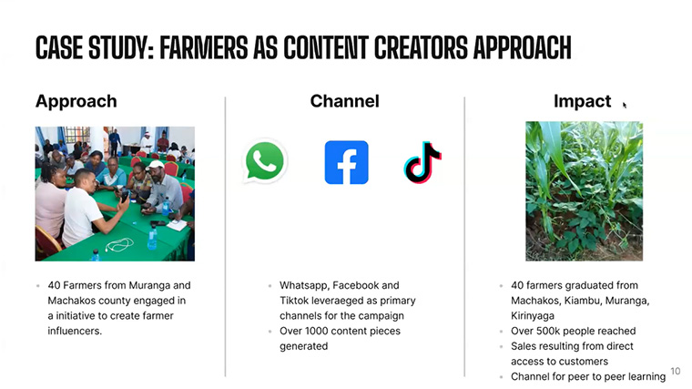 Using farmers as influencers allowed Wowzi to reach a half a million people.