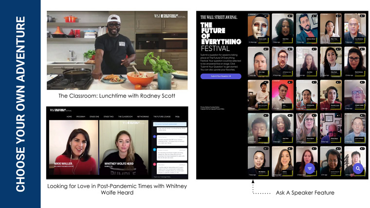 Letting audience participants choose their own adventure and experience is key to the WSJ event strategy.