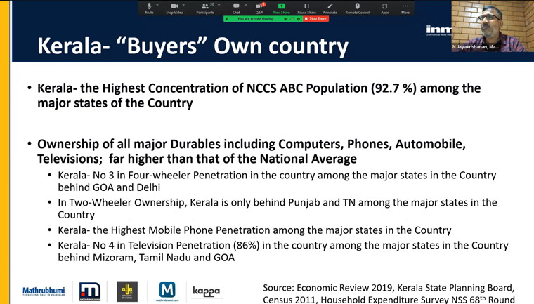 Kerala is an attractive market for both retailers and media companies, as its population has a high level of ownership in all durables categories and consumes print and other media.