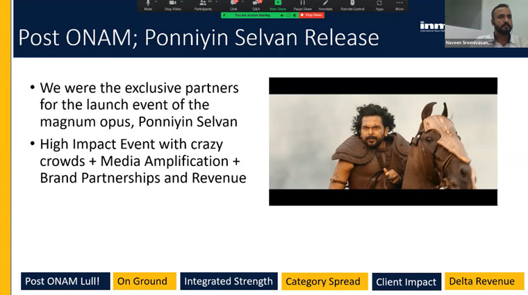Partnering for the launch of the epic film Ponniyin Selvan created more post-Onam opportunities for Mathrubhumi to generate revenue and engage audiences.