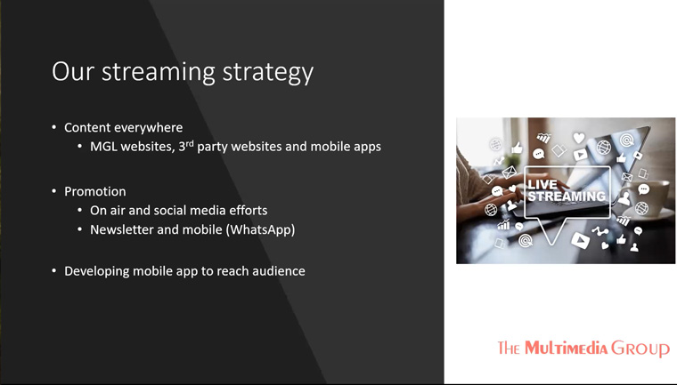 For Multimedia Group, the strategy includes making content widely available and then engaging audiences further with tools like social media and newsletters.