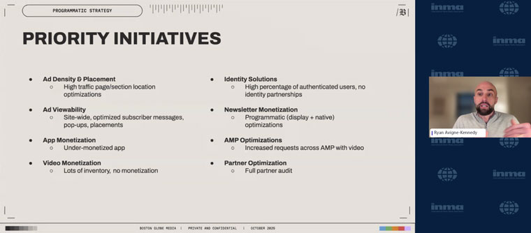 Ryan Avigne-Kennedy explained the processes Boston Globe Media used to strengthen its programmatic plan.