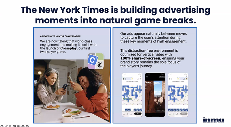 The New York Times is building advertising moments into natural game breaks.