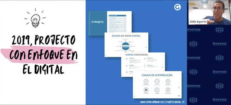 Aldo Agurto, marketing intelligence specialist at Rede Gazeta, detailed the company's digital transformation, which began in 2019.