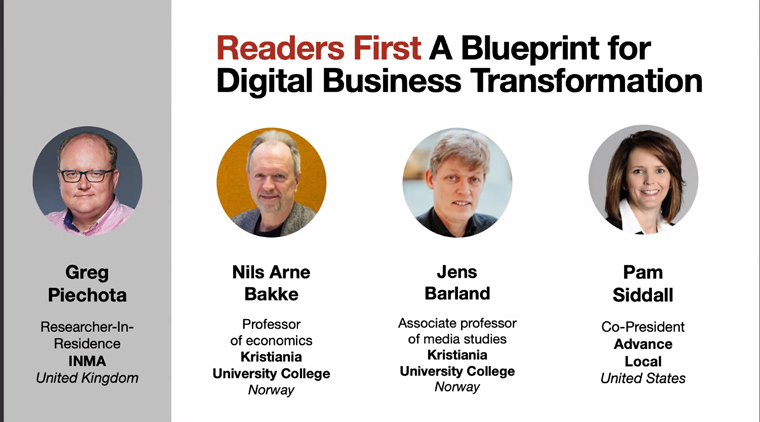 Greg Piechota, INMA's researcher-in-residence, led the conversation on readers first strategies during this week's Webinar.
