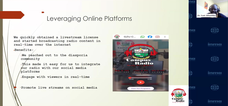 The way listeners consume audio has changed, so Great Zimbabwe University obtained a license to livestream content online.