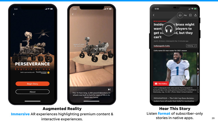 Augmented Reality and voice technology are two formats Gannett uses for immersive user experiences.