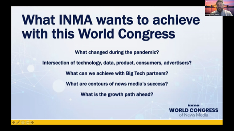The INMA World Congress of News Media continues on Tuesdays and Thursdays throughout May.