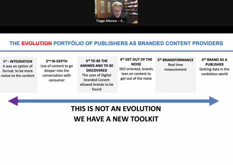 Tiago Afonso, sales and digital development director at Infoglobo, shared the company's six-step branded content toolkit.